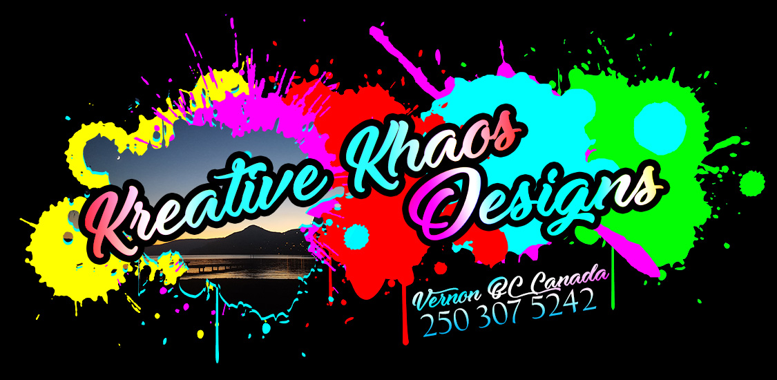 kreative khaos designs logo banner with beautiful colorful design